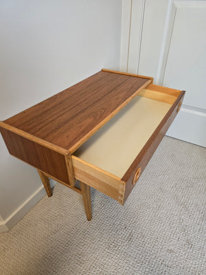 Swedish Teak & White Oak Side Table by Carlstrom & Co