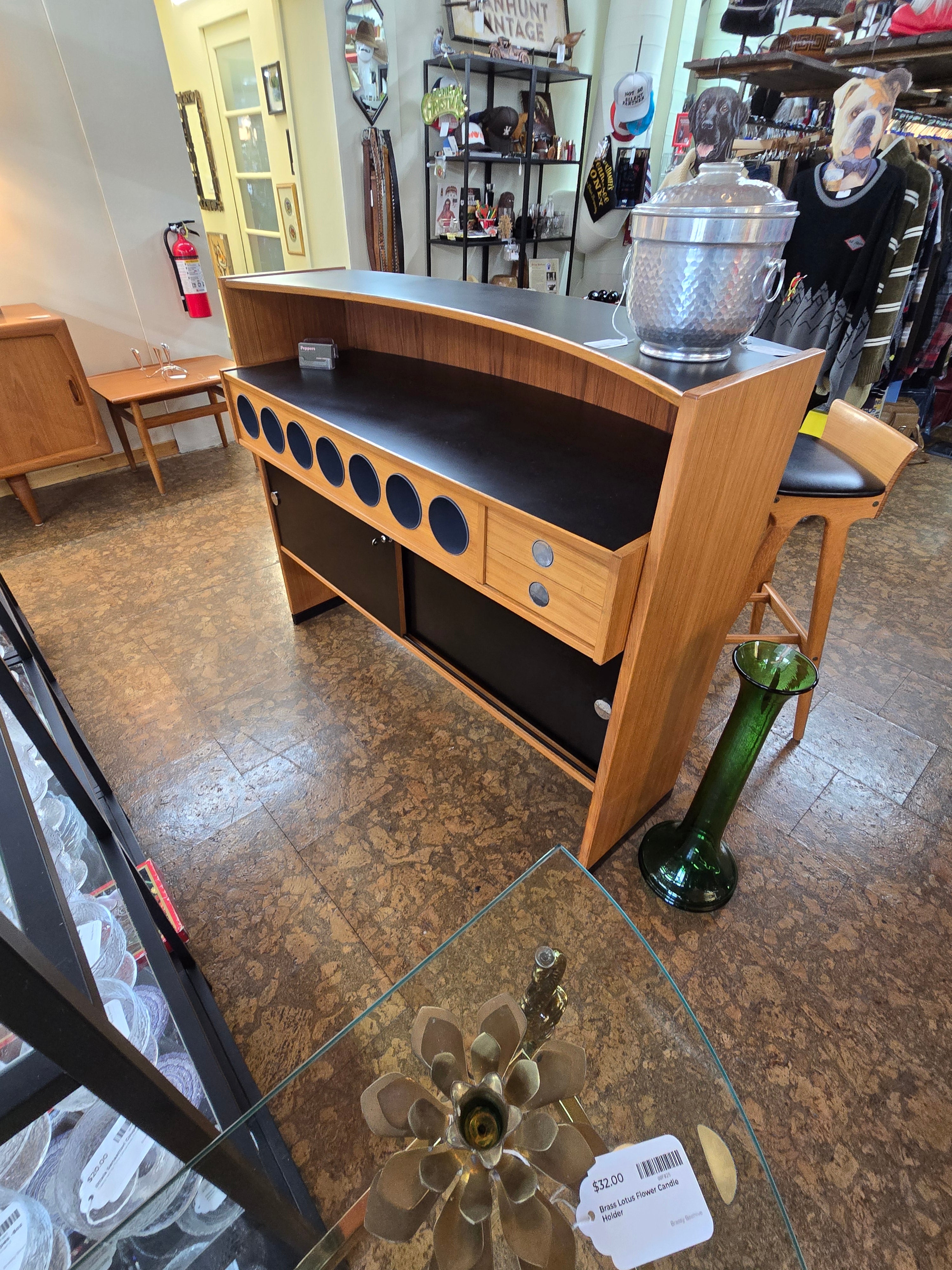 Dyrlund Teak Boomerang Bar by Erik Buck