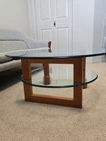 Postmodern Teak & Glass Coffee Table