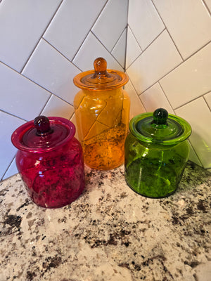 Colorful Glass Cannister Set