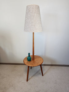 Teak Side Table Floor Lamp