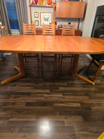 Niels Bach Danish Solid Teak Round Pedestal Dining Table