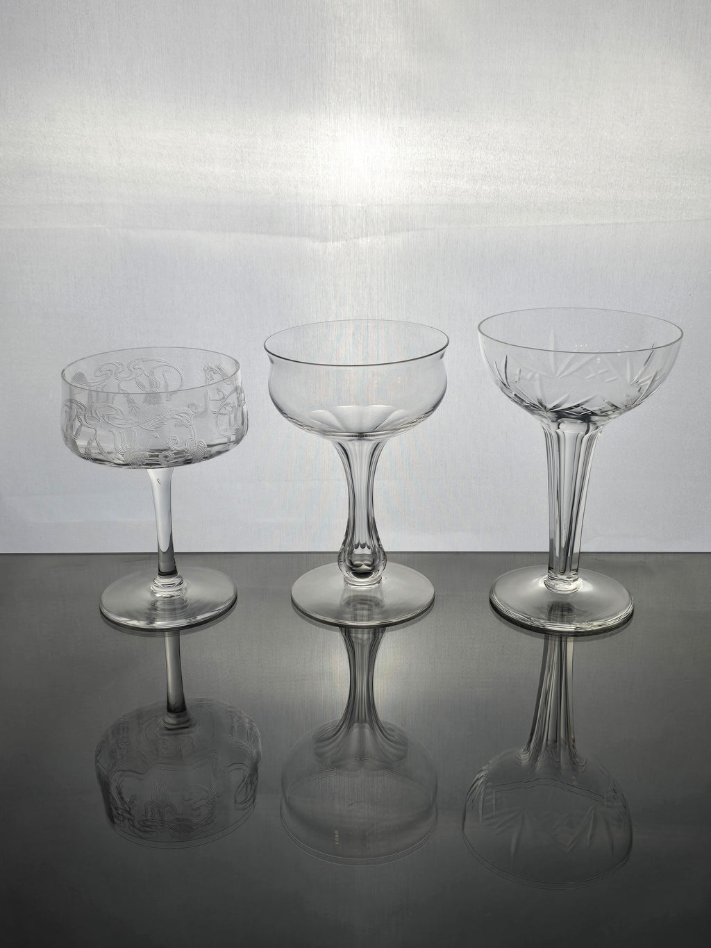 Various Crystal Champagne/ Cocktail Coupes
