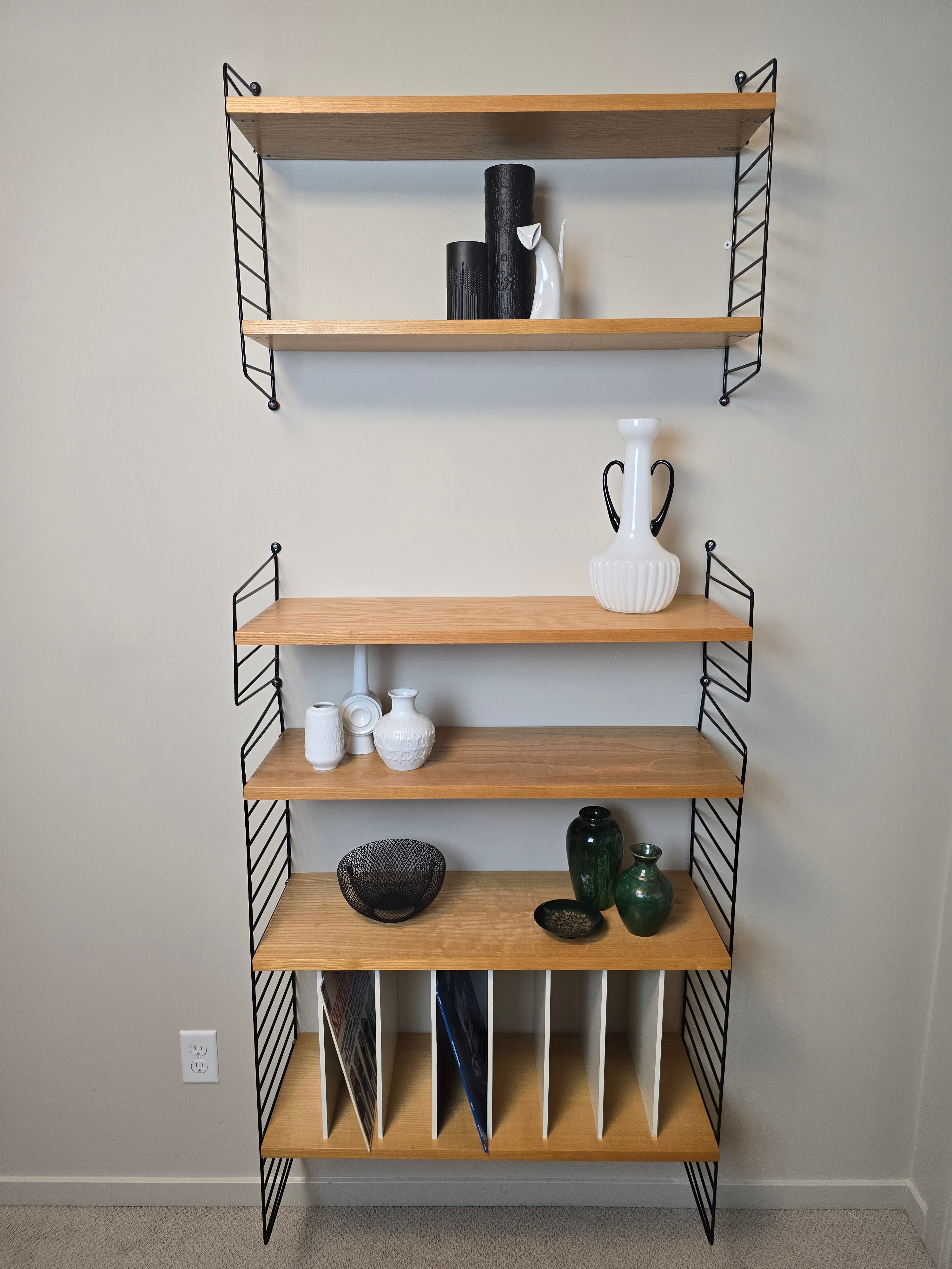 String Modular Shelf System in Black & Ash