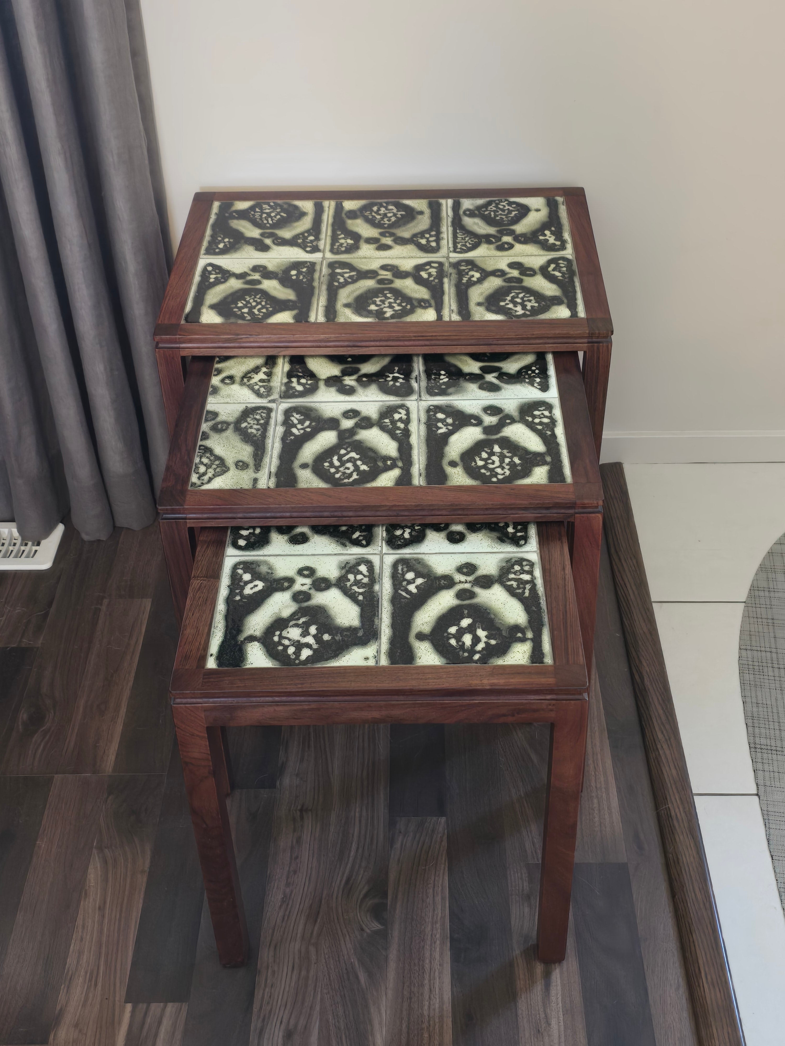 Danish Rosewood & Tile Nesting Tables
