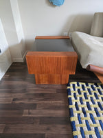 RS Associates Teak & Smoked Glass End Table