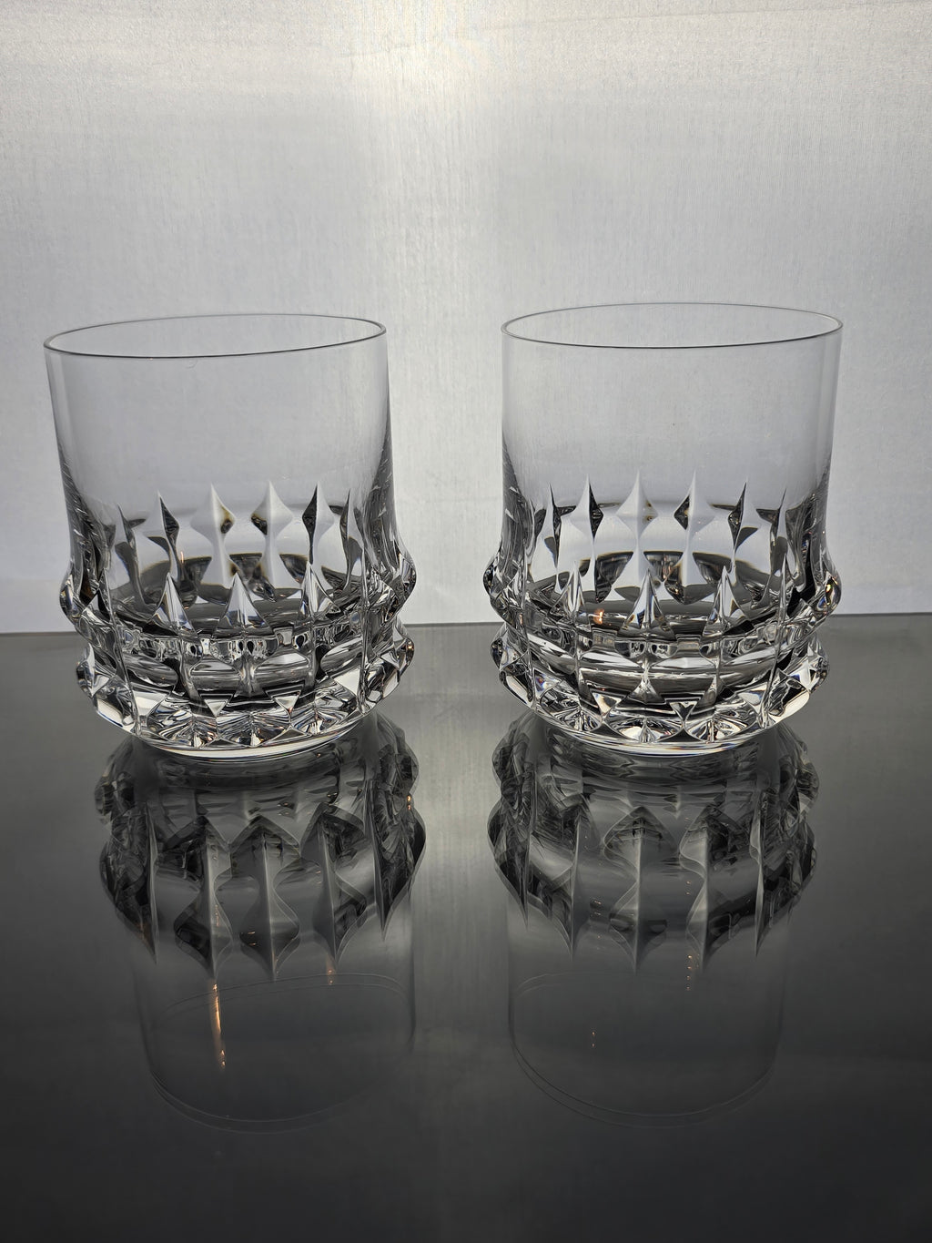 Various Crystal Double Old Fashioned Whiskey Glassware - Pairs
