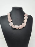 Neshka Chunky Rose Quartz & Sterling Silver Necklace