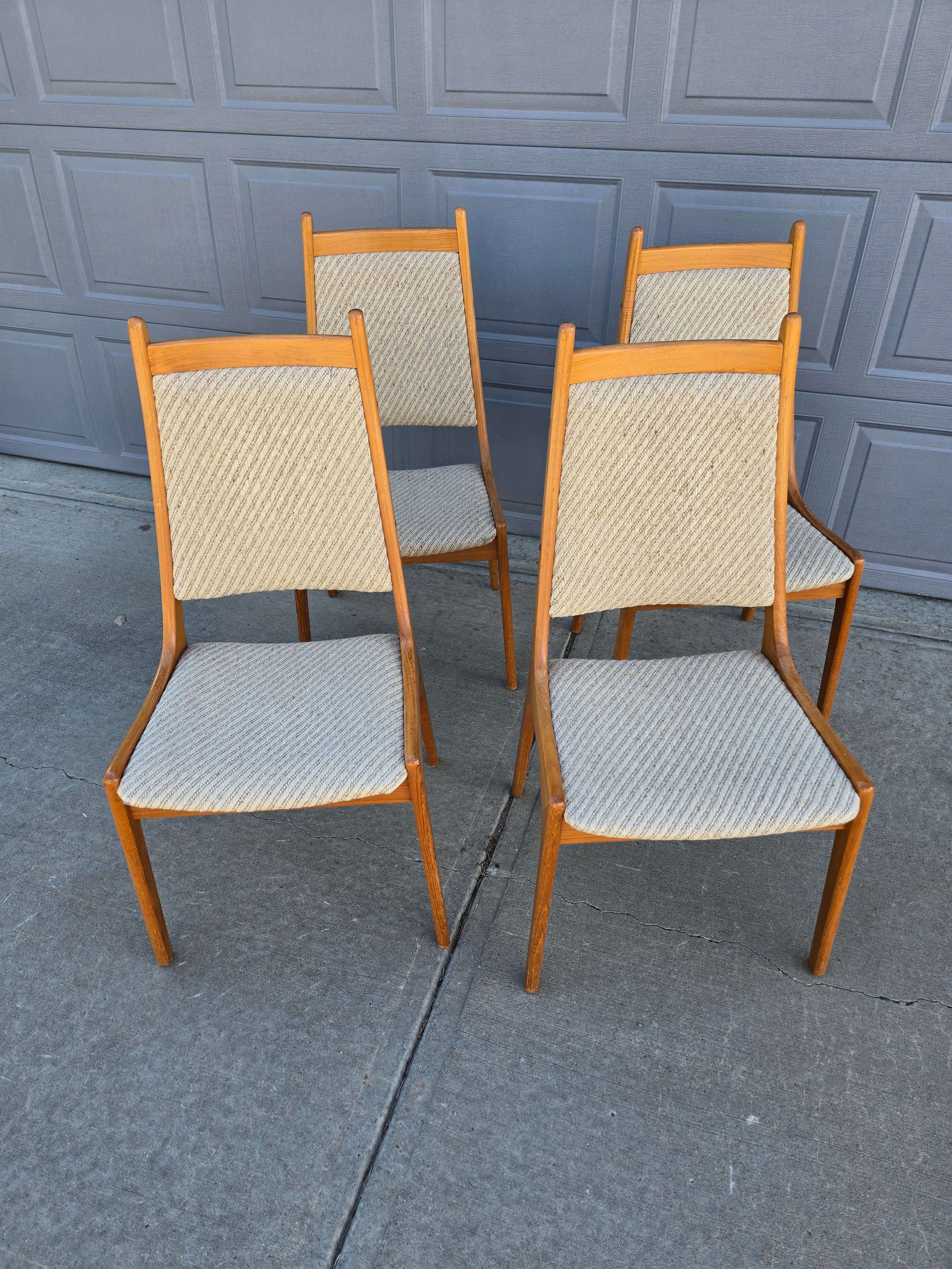 Teak High-back Dining Chairs - Set of 4