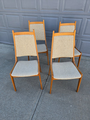Teak High-back Dining Chairs - Set of 4
