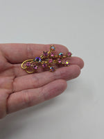 Vintage Pink Rhinestone Spray Brooch