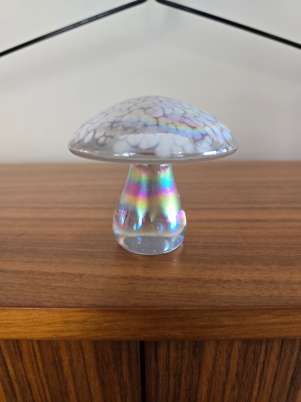 John Ditchfield? Clear Iridescent Mushroom Paperweight