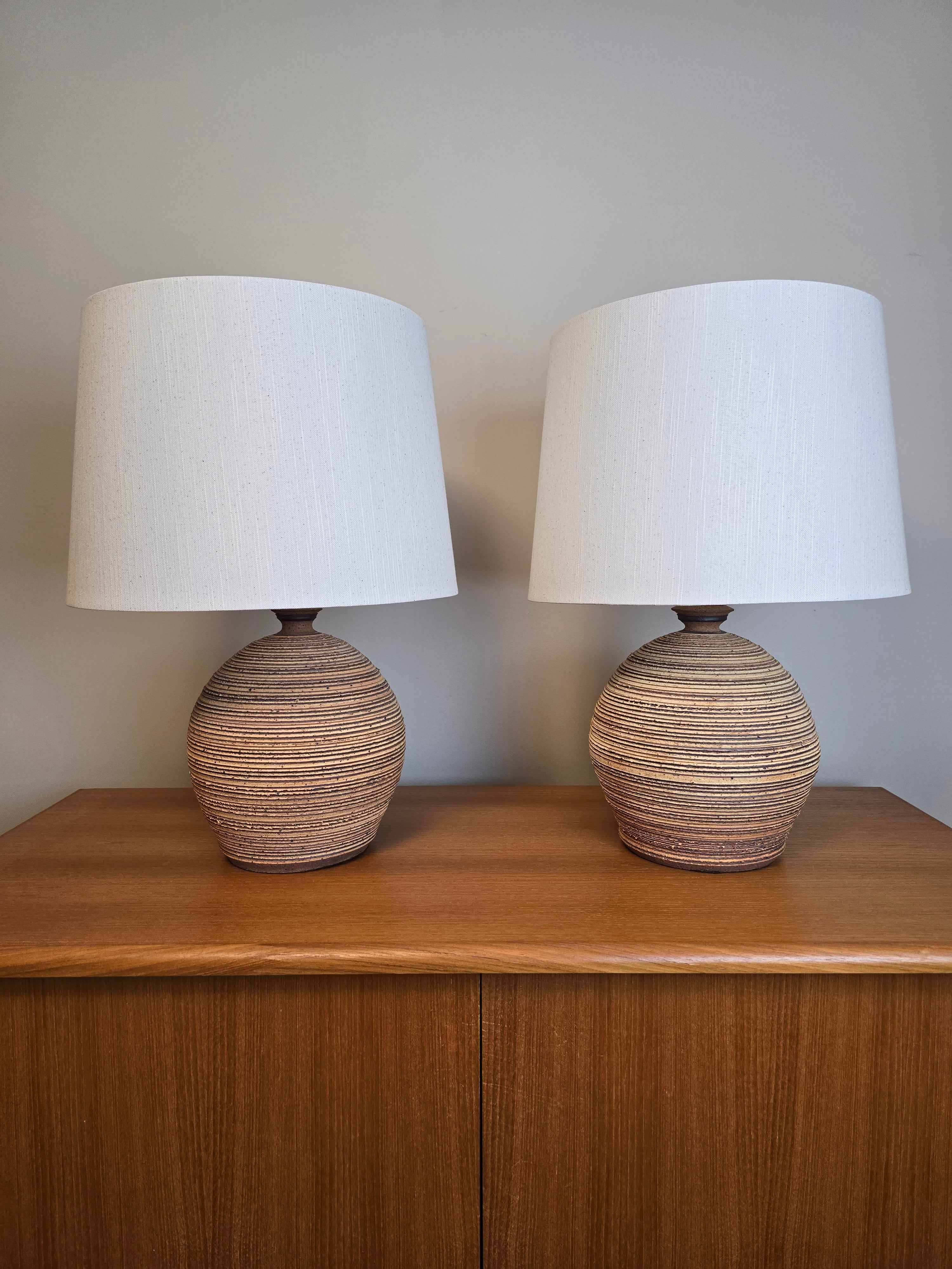 Pair of Studio Pottery Lamps