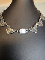 Mexican Sterling Silver & Onyx Bib Necklace
