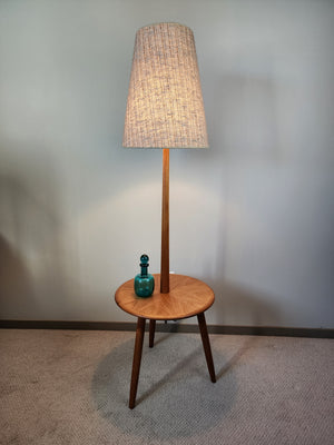 Teak Side Table Floor Lamp
