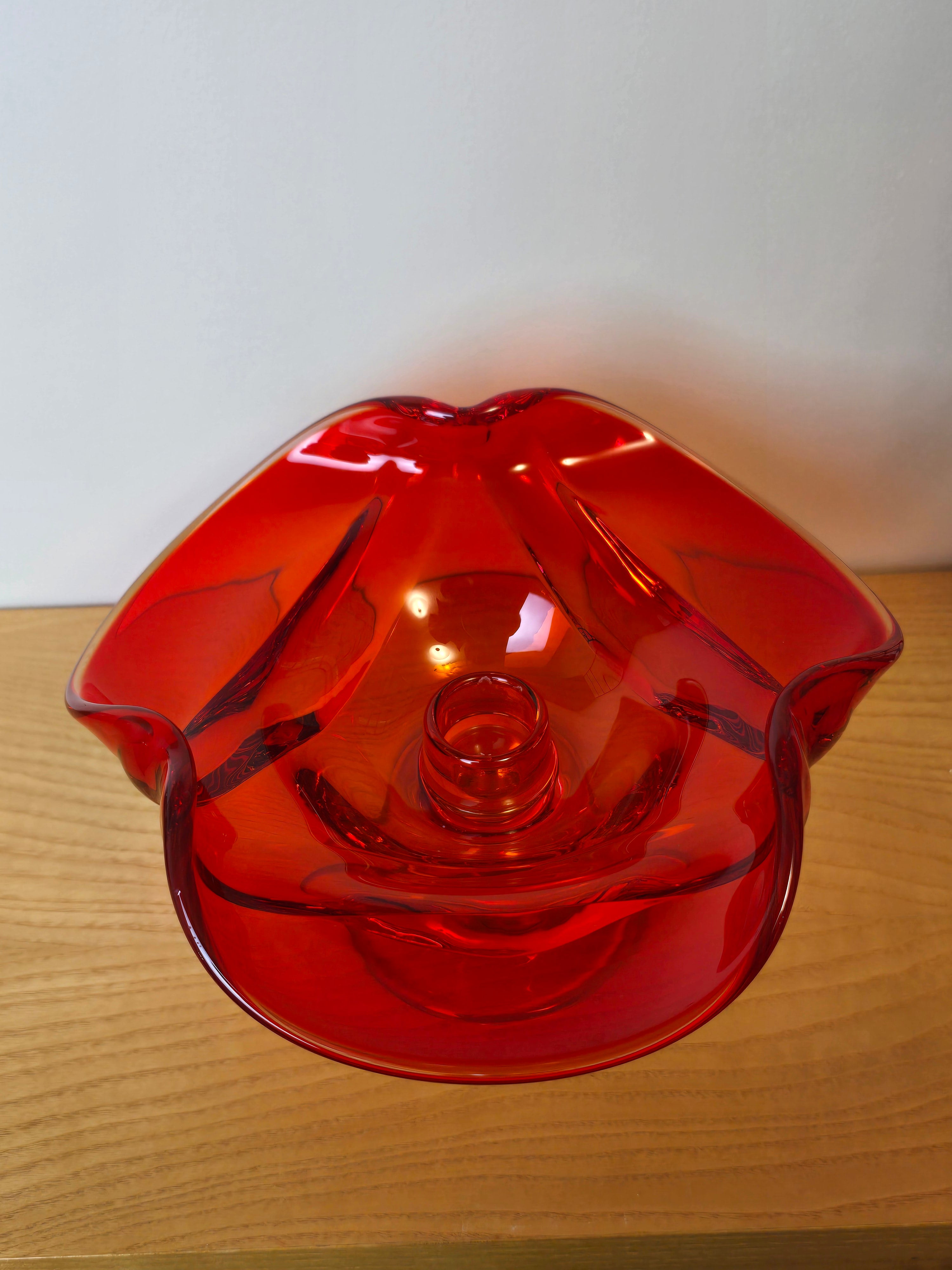 Viking Glass Epic Persimmon Candle Holder