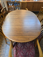Danish Teak Oval Dining Room Table
