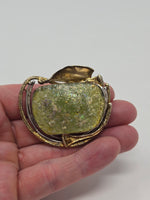 Avi Soffer Ancient Roman Glass and Sterling Silver with 14K Gold Brooch