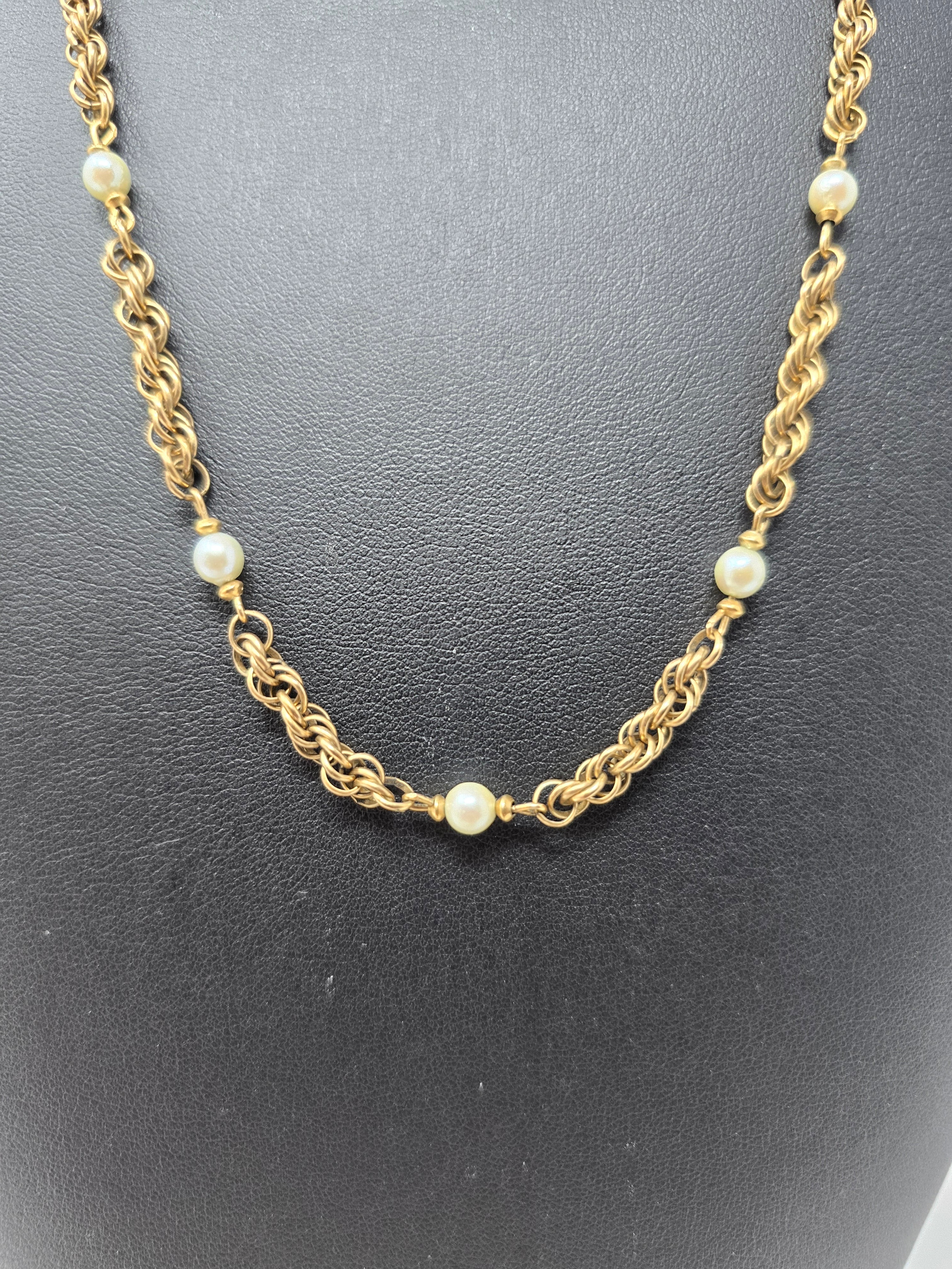 Vintage 12K Gold Fill & Genuine Pearl Necklace