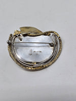 Avi Soffer Ancient Roman Glass and Sterling Silver with 14K Gold Brooch