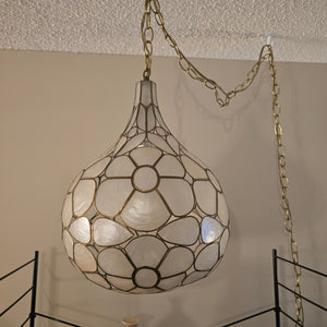 Capiz Shell Teardrop Swag Lamp