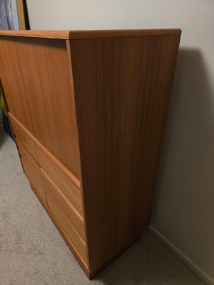 Large Teak Gentleman's Chest of Drawers