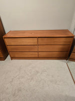 Danish Modern Teak Double Dresser w/ Mirror