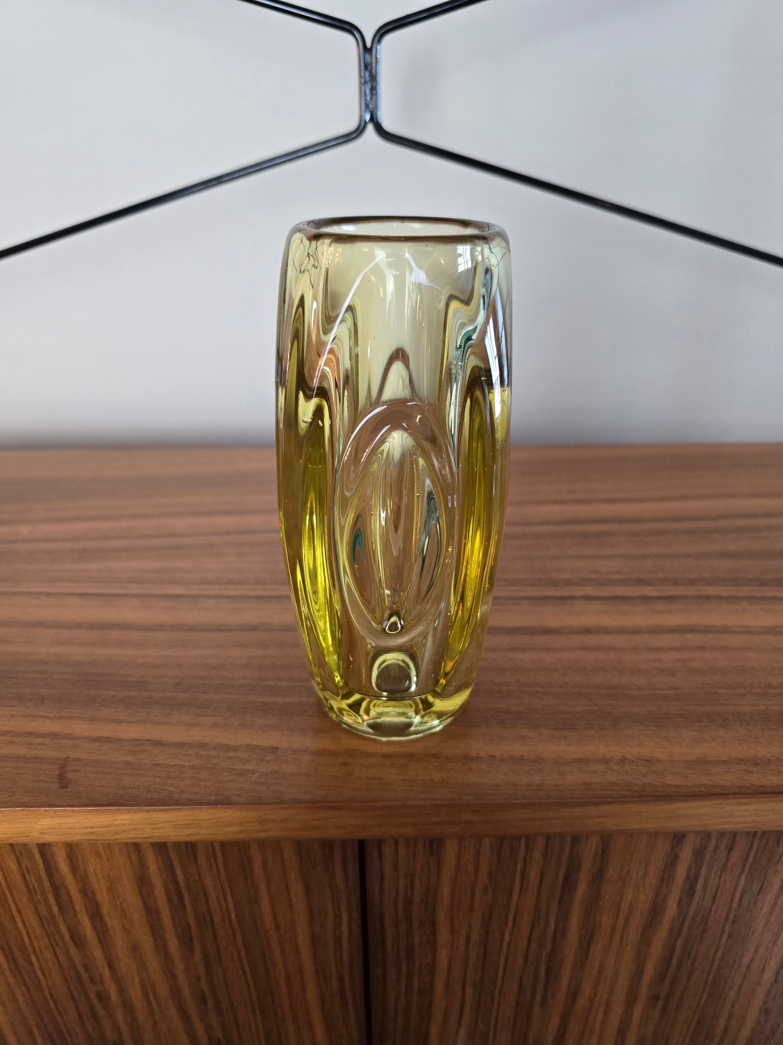 Sklo Union Small Yellow Bullet/Lens Glass Vase