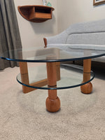 Postmodern Teak & Glass Coffee Table