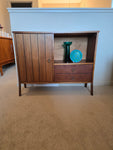 Mid Century Walnut Console Cabinet