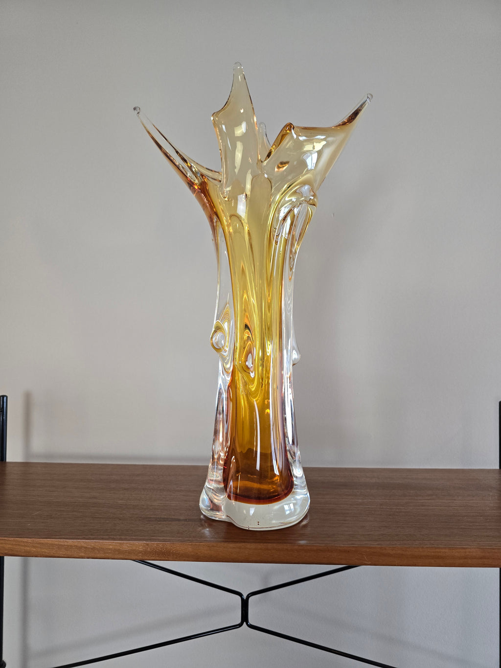 Lorraine Glass Amber Vase