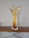 Lorraine Glass Amber Vase