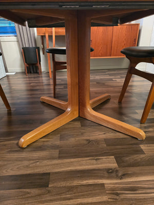 Niels Bach Danish Solid Teak Round Pedestal Dining Table