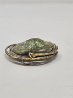 Avi Soffer Ancient Roman Glass and Sterling Silver with 14K Gold Brooch