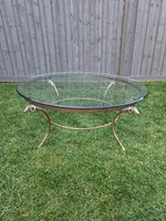 Hollywood Regency Rams Head Coffee Table