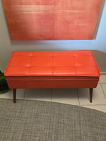 Orange Vinyl Storage Bench
