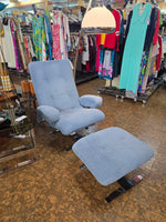 RS Associates Chrome Cantilver Lounge Chair & Ottoman