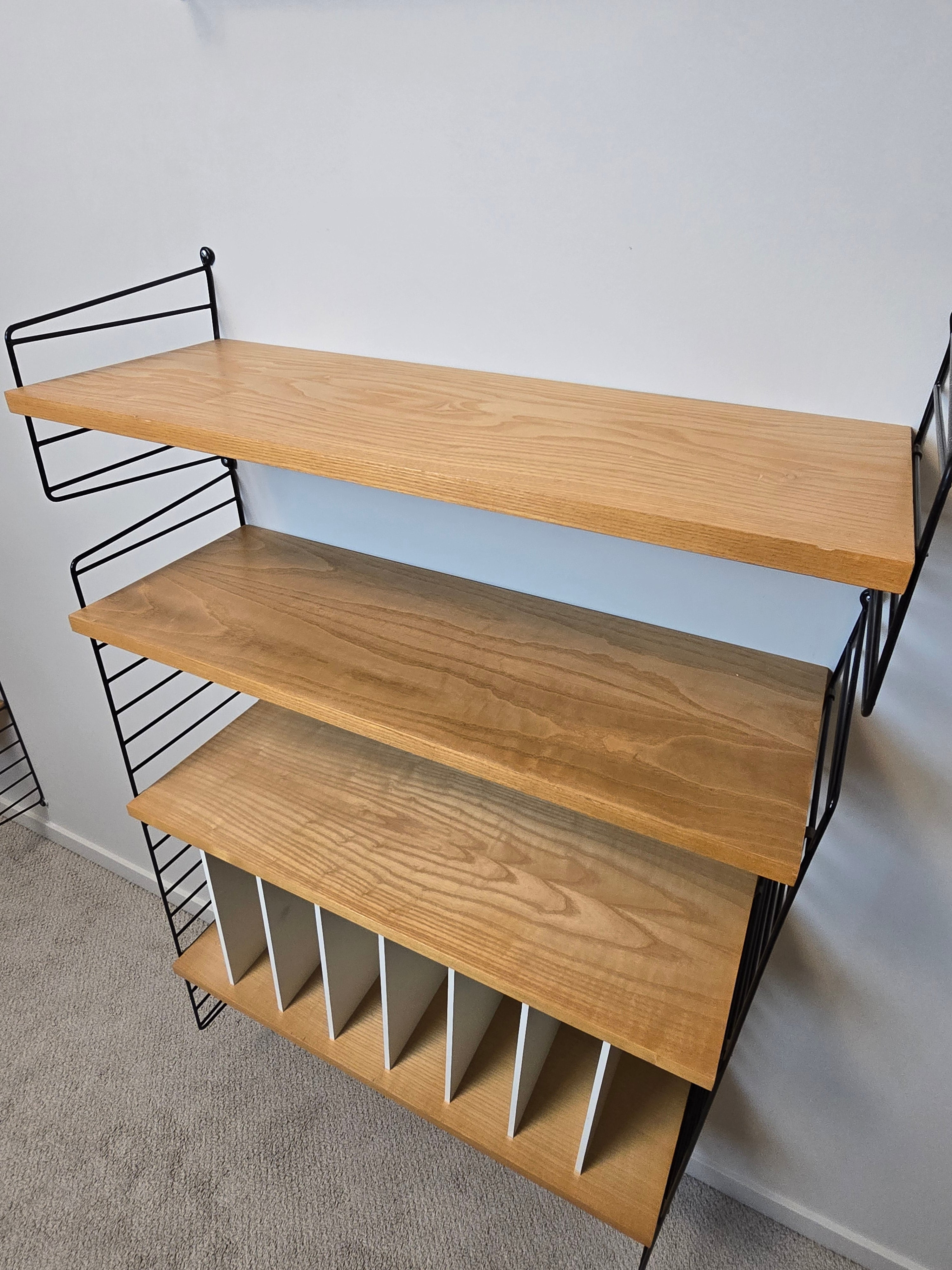 String Modular Shelf System in Black & Ash
