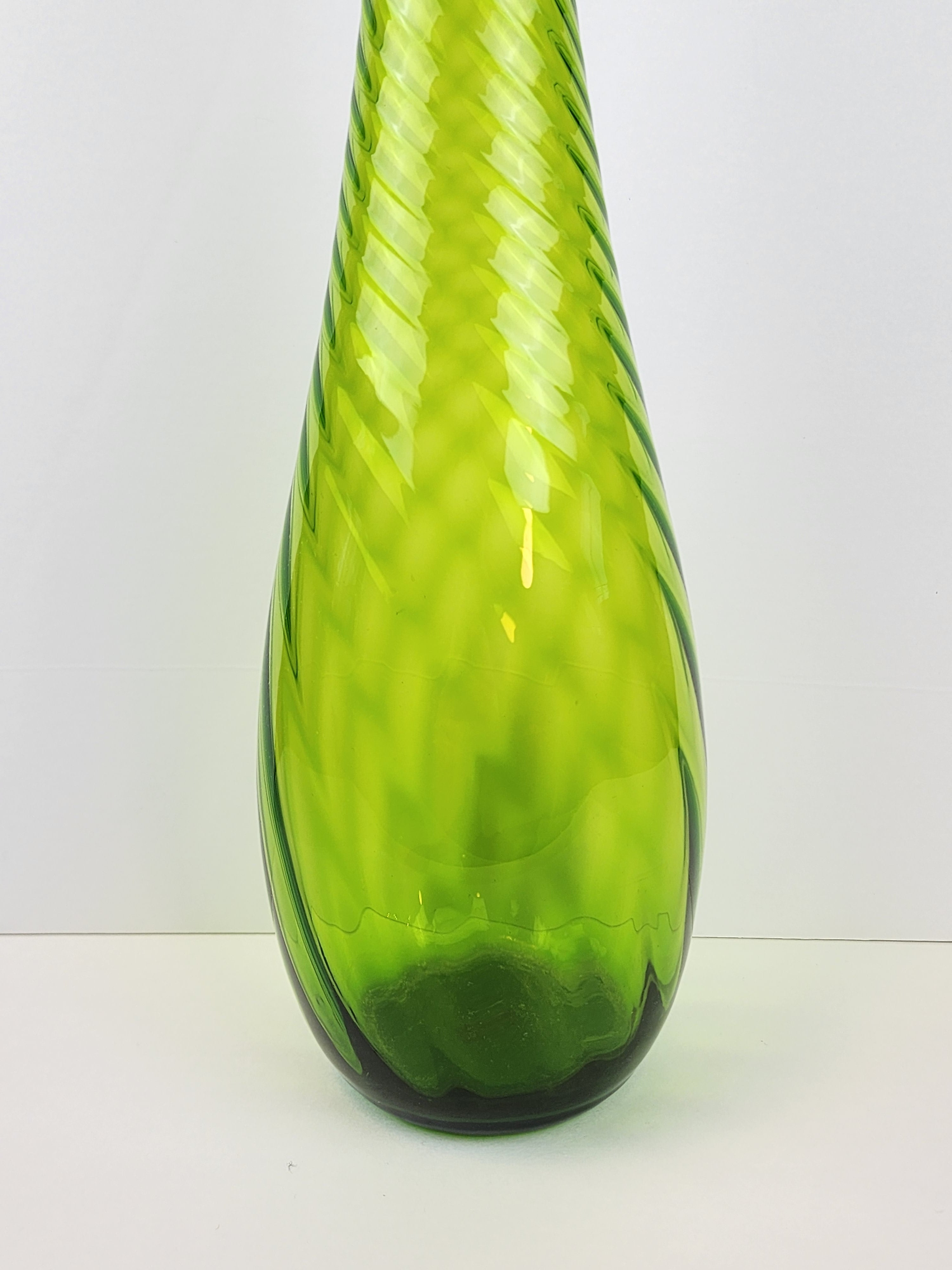 Japan Tall Optic Green Vase