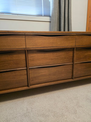 MCM Walnut Lowboy Dresser