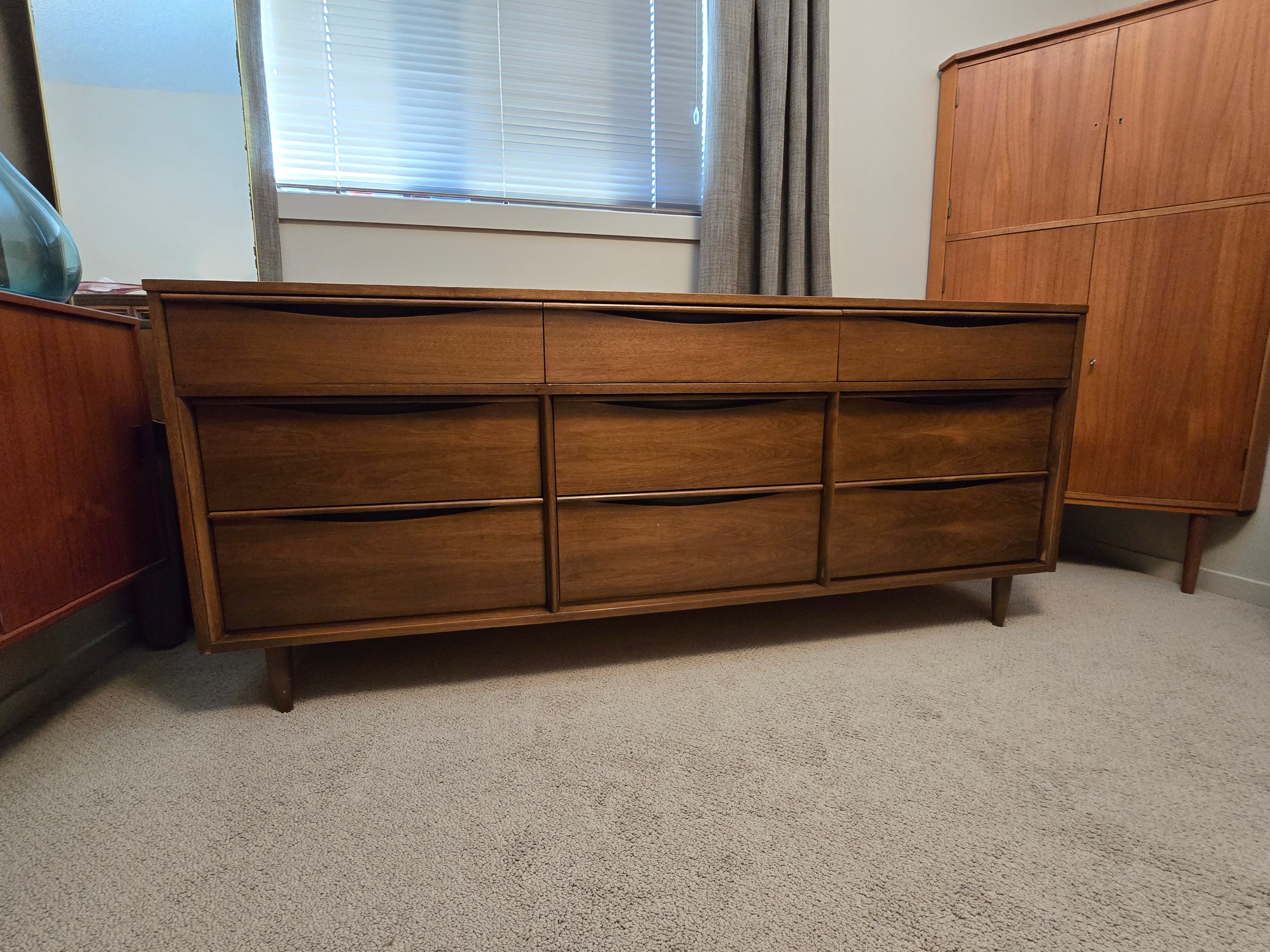 MCM Walnut Lowboy Dresser