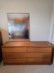 Danish Modern Teak Double Dresser w/ Mirror