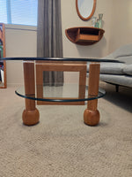 Postmodern Teak & Glass Coffee Table