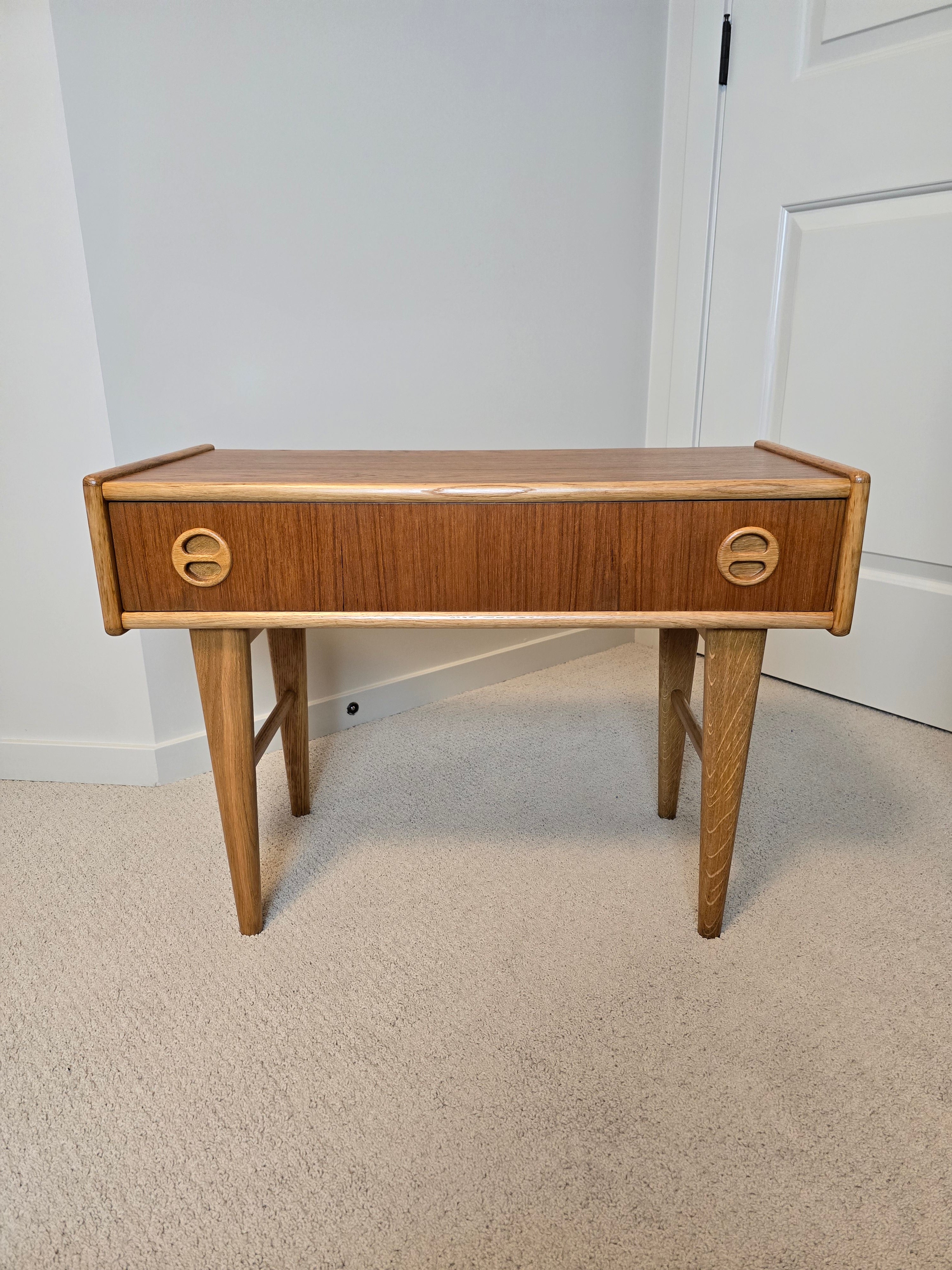 Swedish Teak & White Oak Side Table by Carlstrom & Co