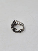 Brutalist Open Work Silver Ring