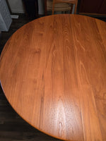 Niels Bach Danish Solid Teak Round Pedestal Dining Table
