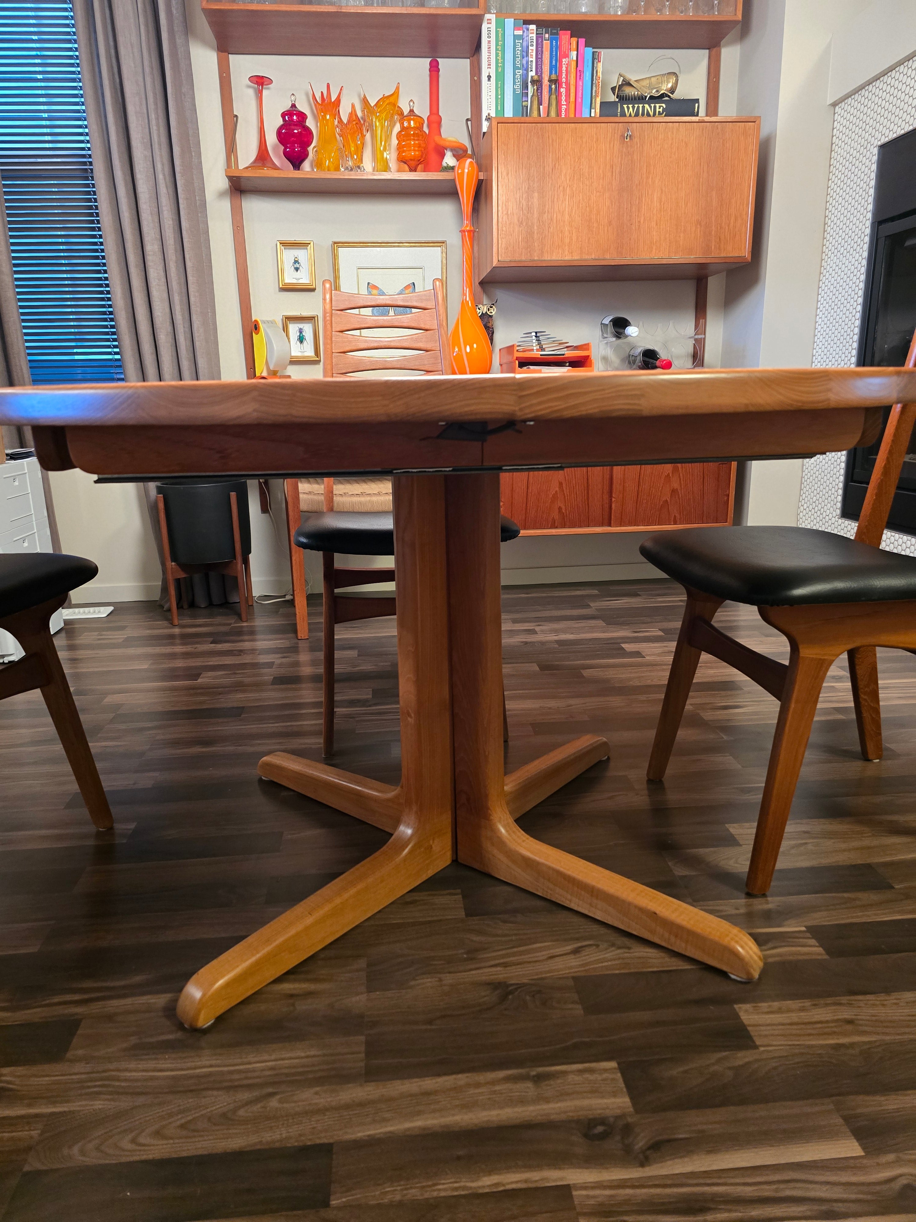 Niels Bach Danish Solid Teak Round Pedestal Dining Table