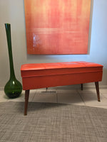 Orange Vinyl Storage Bench
