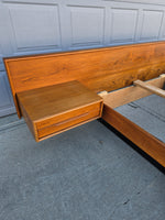 Teak Queen Bedframe w/ Floating Nightstands