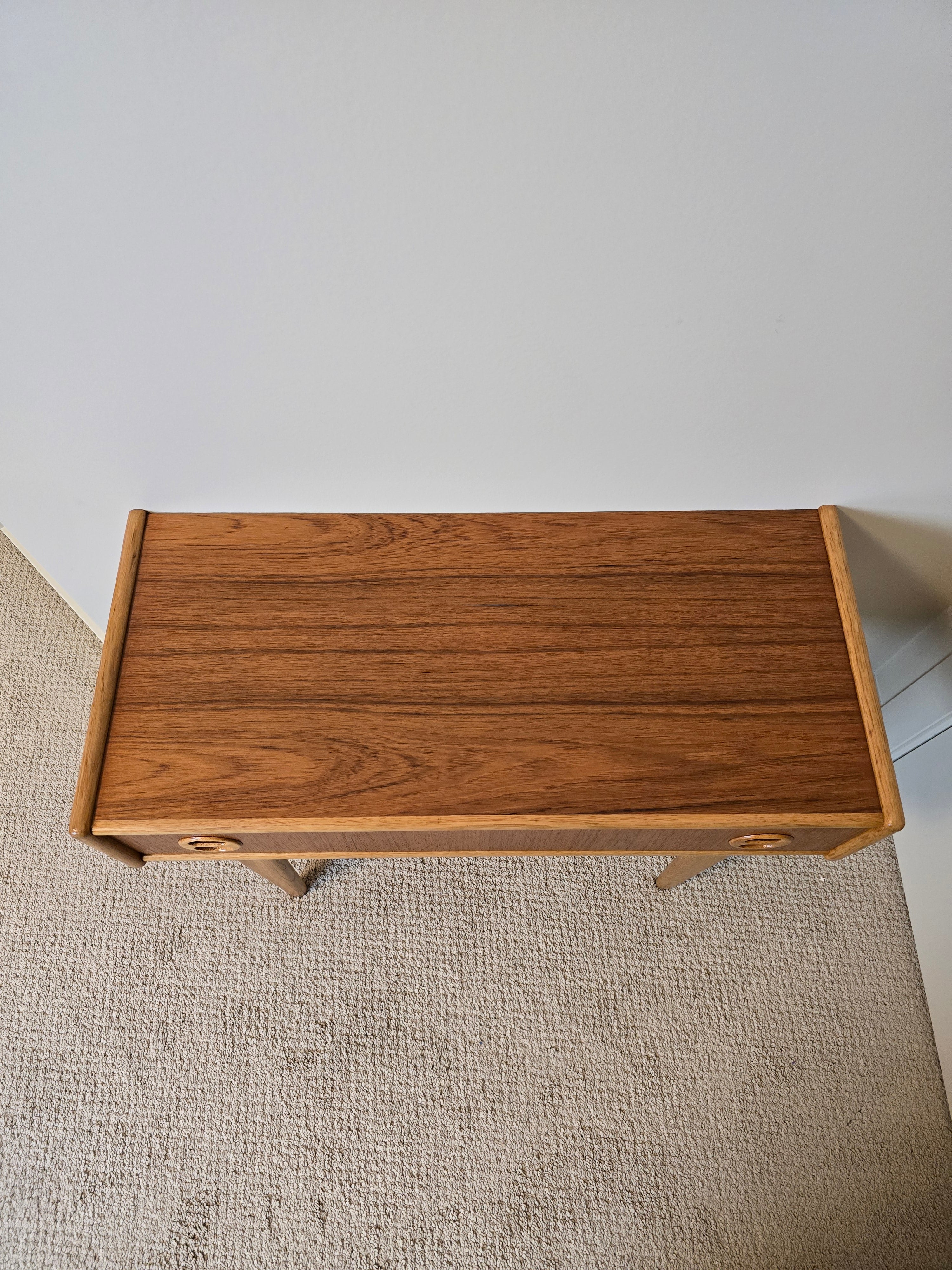 Swedish Teak & White Oak Side Table by Carlstrom & Co